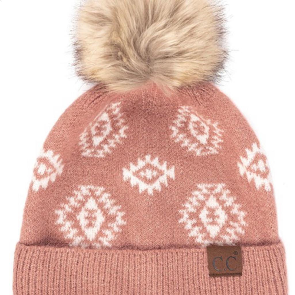 Cc Brand Diamond Pom Beanie